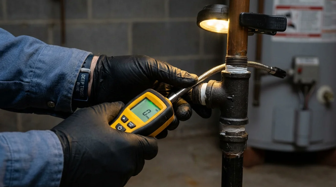 Gas leak detection with electronic sniffer by Johns Plumbing LLC in East Orange